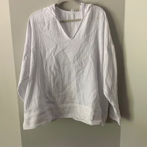 J. Jill White Textured Hoodie